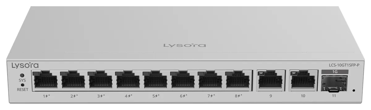 Lysora LCS-10GT1SFP-P PoE対応スイッチ本体