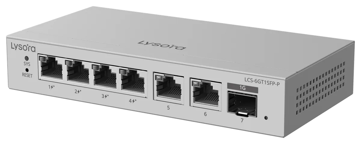 Lysora LCS-6GT1SFP-P PoE対応スイッチ本体