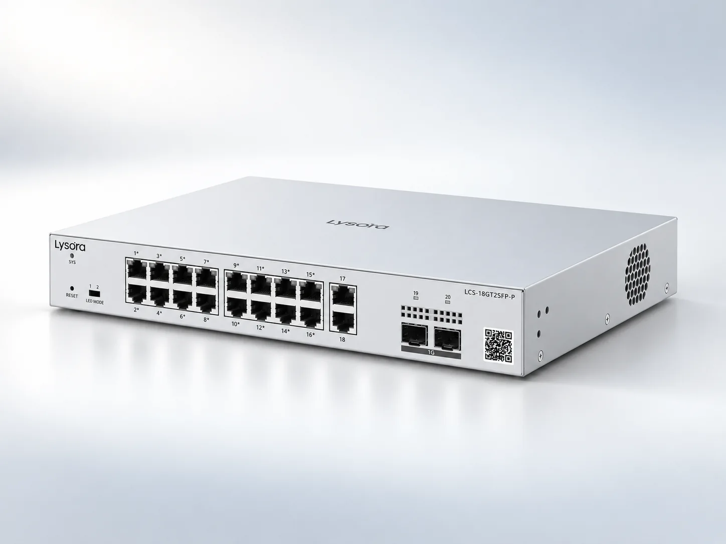 Lysora LCS-18GT2SFP-P PoE対応スイッチ本体