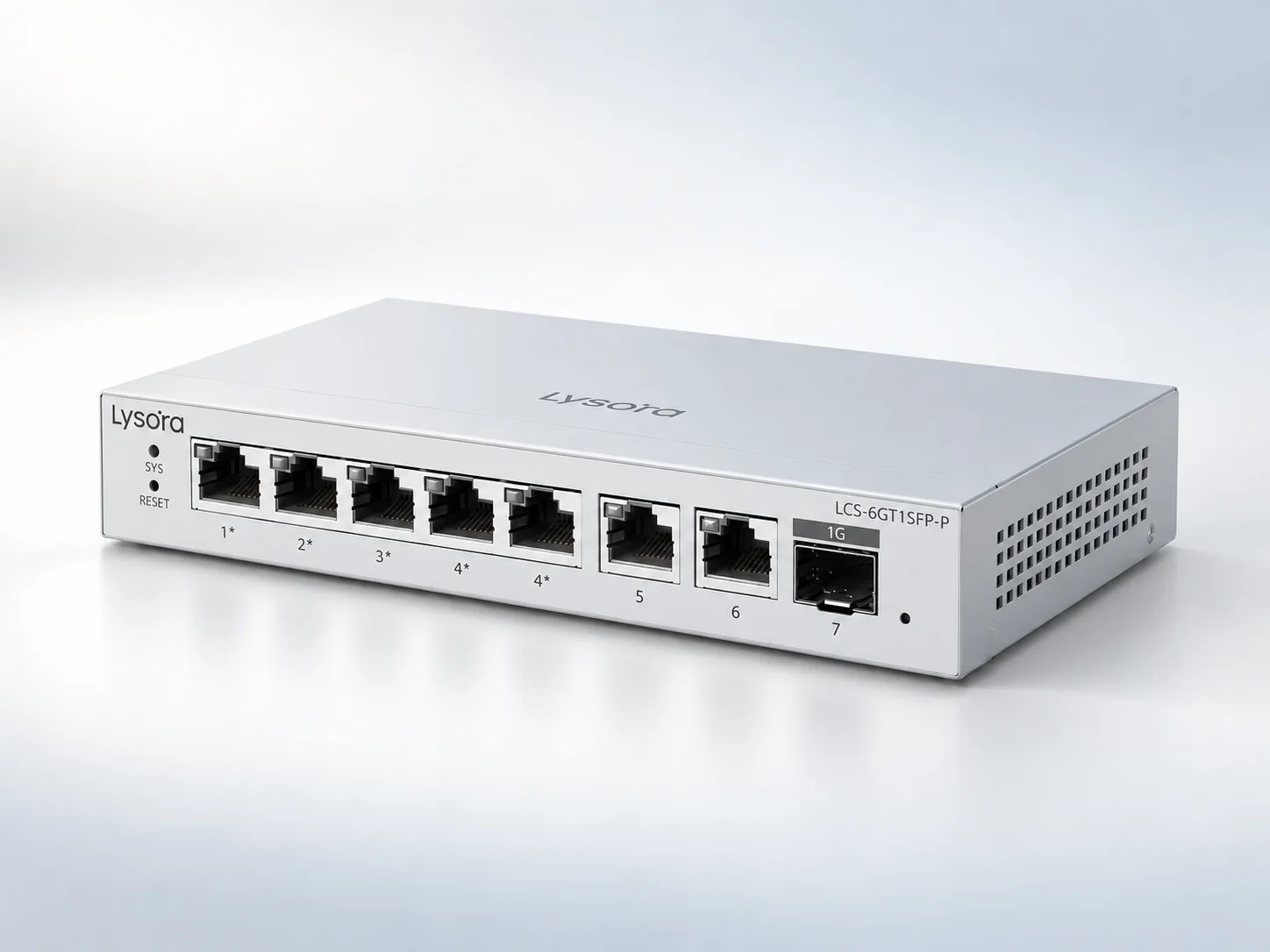 Lysora LCS-6GT1SFP-P PoE対応スイッチ本体